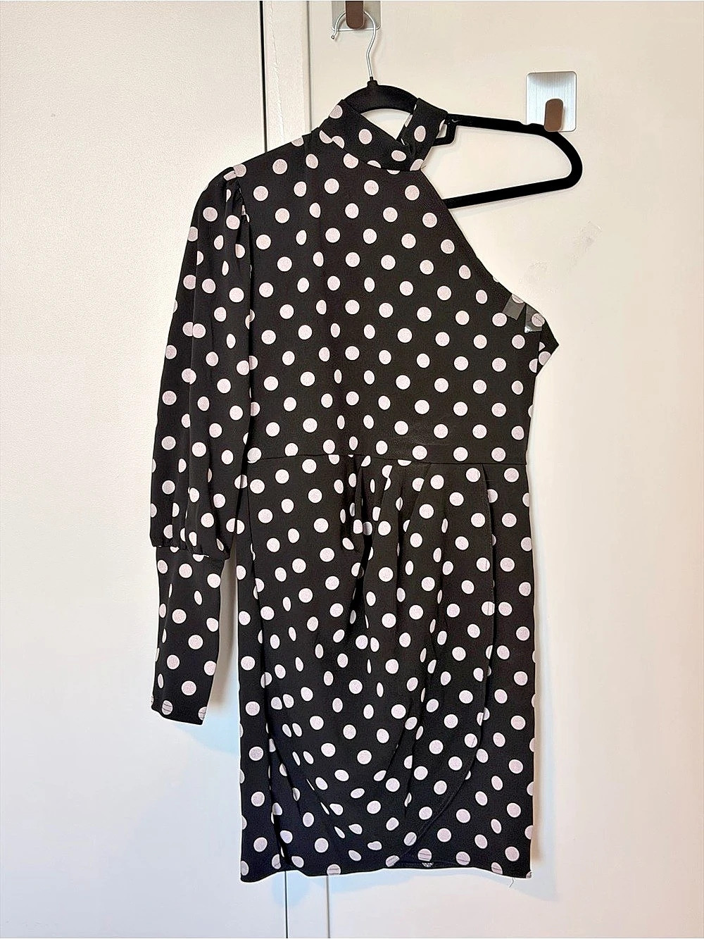 Pretty Little Thing Polka Dot Asymmetric Mini Dress